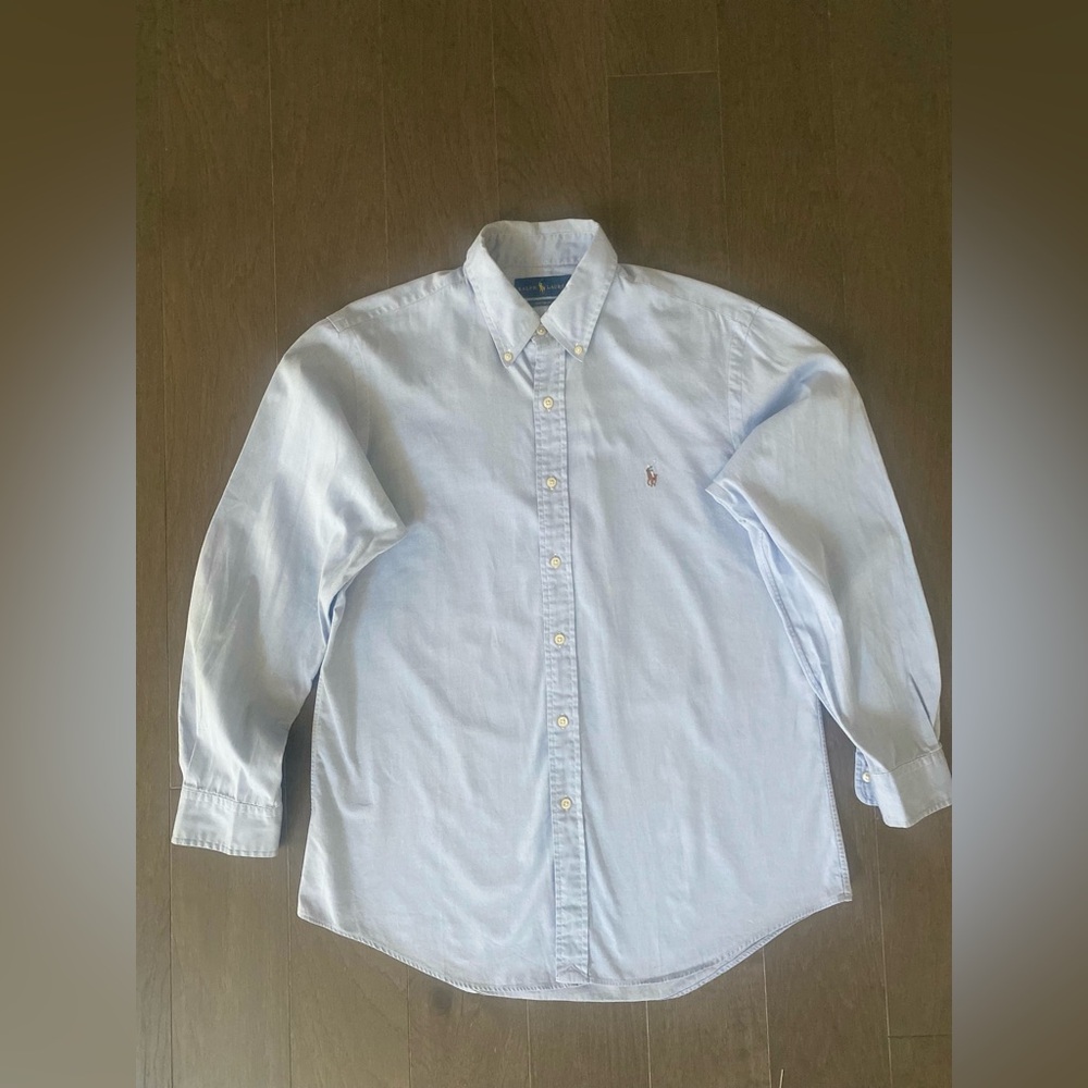 Blue Polo by Ralph Lauren button down dress shirt (Oxford style)